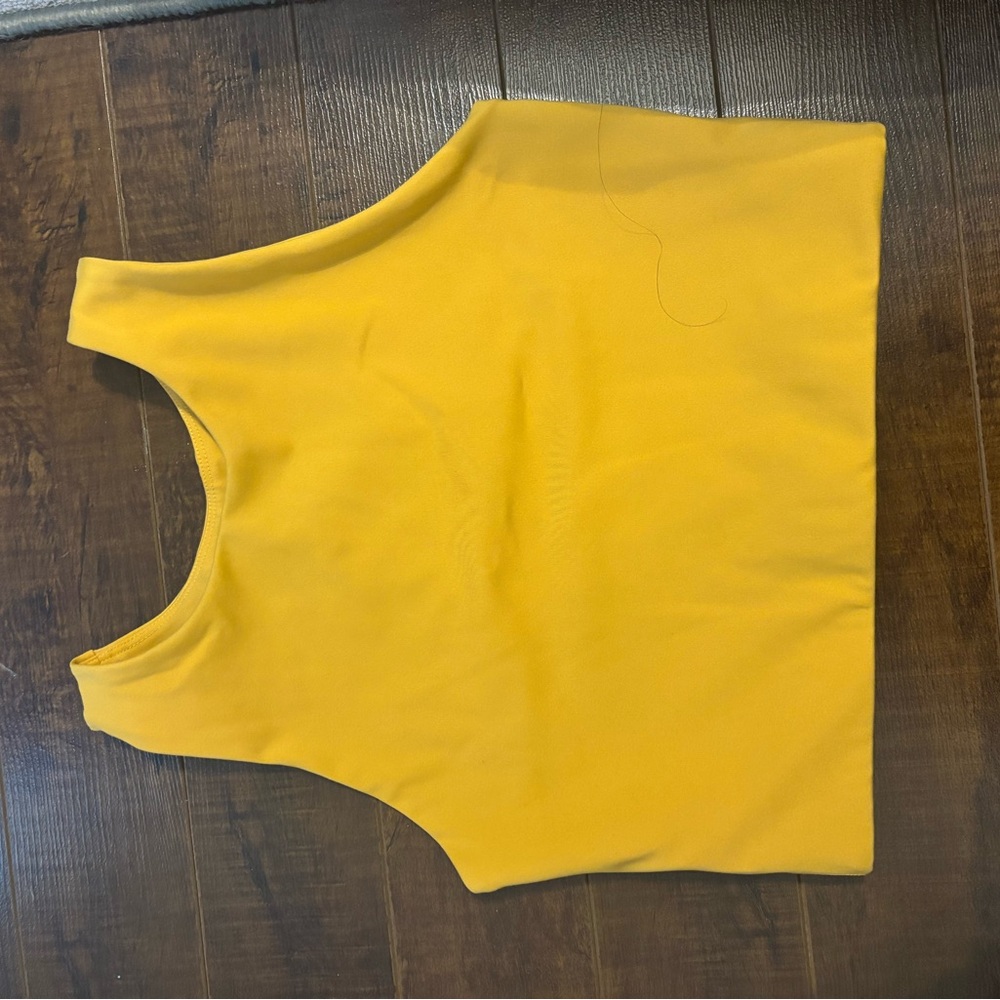 girlfriend collective Bright orange long line sport bra (Dylan tank bra)